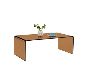 Table basse rectangulaire coloris marron ULEVR  - 50 cmx100 cm