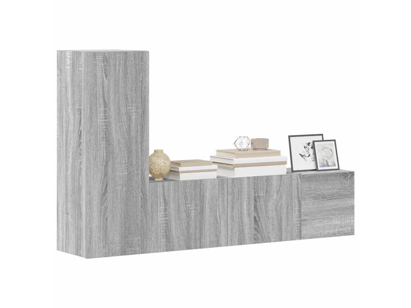  Ensemble de meubles tv 3 pcs sonoma gris bois d'ingénierie shl56895  - Conforama C
