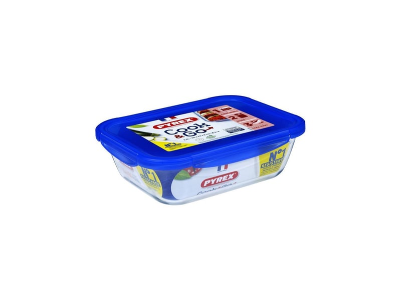  Boites alimentaires en verre rectangulaires avec couvercles hermetiques bleus 3 formats 0,8l 1,9l 3,5l pour transport stockage et rechauffage PYR3426470286565 - Conforama C