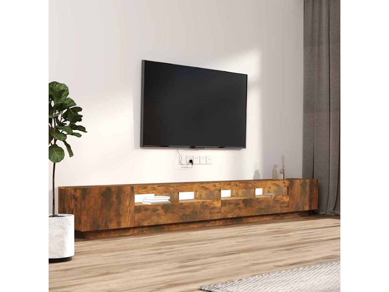  Ensemble de meubles tv avec lumières led 3 pcs chêne fumé  - Conforama E
