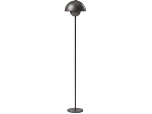 Lampadaire ø30 x h155 cm gris en métal, abat-jour rond avec interrupteur au pied et câble 1,8 m