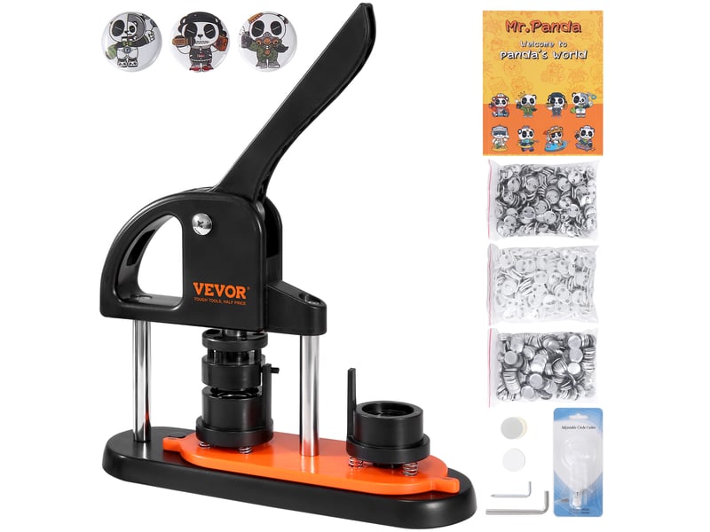  Vevor machine à badges presse à badge à épingles 25 mm avec 500 kits de boutons  - Conforama A