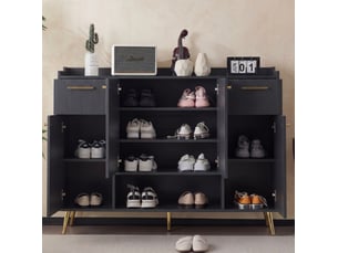 Meuble à chaussures 9 paire(s)  <strong>HAVRYA</strong>  <strong></strong> coloris noir