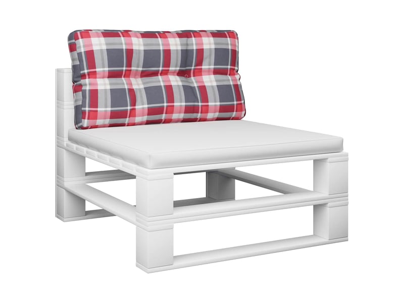  Coussin de palette, coussin de chaise, coussin de canapé motif à carreaux rouge 70x40x12 cm tissu cf55379  - Conforama C