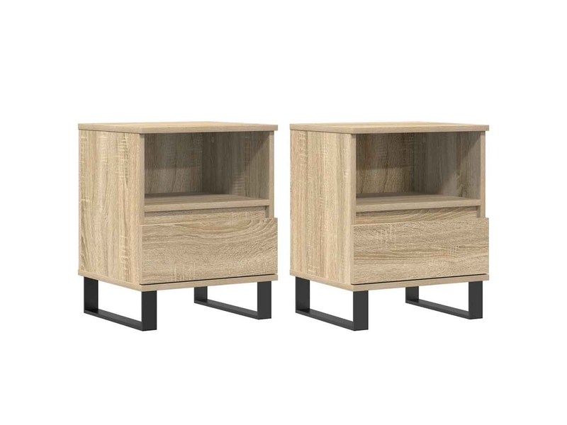  Lot de 2 tables de chevet - cabinet de chevet - table de nuit chêne sonoma 40x35x50 cm bois ingénierie  - Conforama A