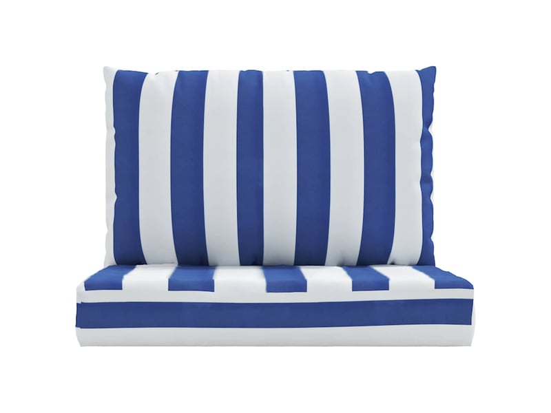  Lot de 2 coussins de palette, coussins de canapé rayures bleuesblanches cf59592  - Conforama D