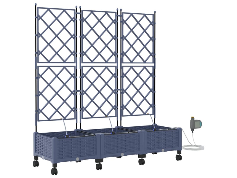 Jardinière - porte-plante de jardin avec irrigation et roues 3 pcs gris pp - Conforama A