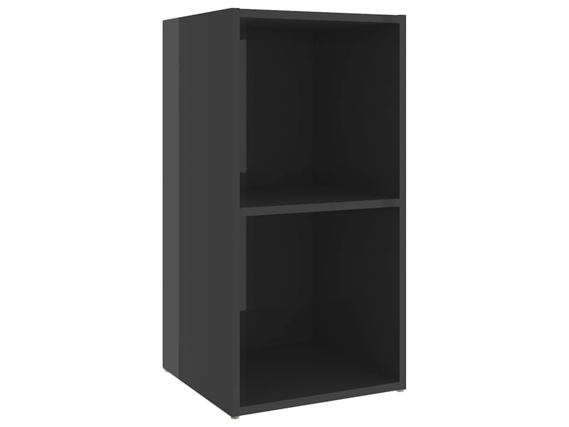  Meuble tv - banc tv - meuble de rangement gris brillant 72x35x36,5 cm bois d’ingénierie  - Conforama E