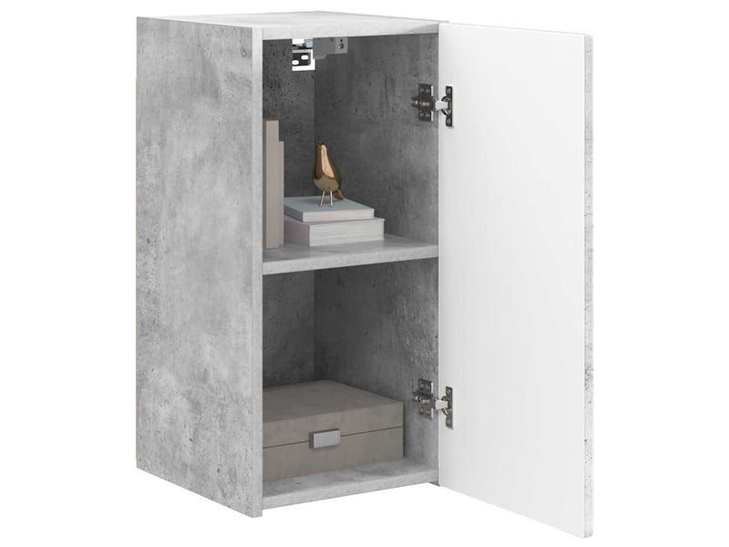  Meuble tv - banc tv - meuble de rangement mural 2 pcs béton bois d'ingénierie  - Conforama C