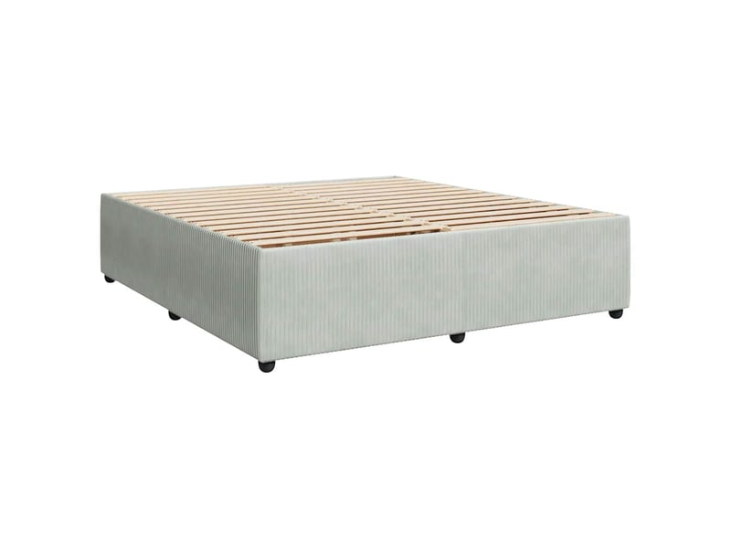  Lit double- lit adulte -  cadre de lit sans matelas gris clair 200x200 cm velours  - Conforama B