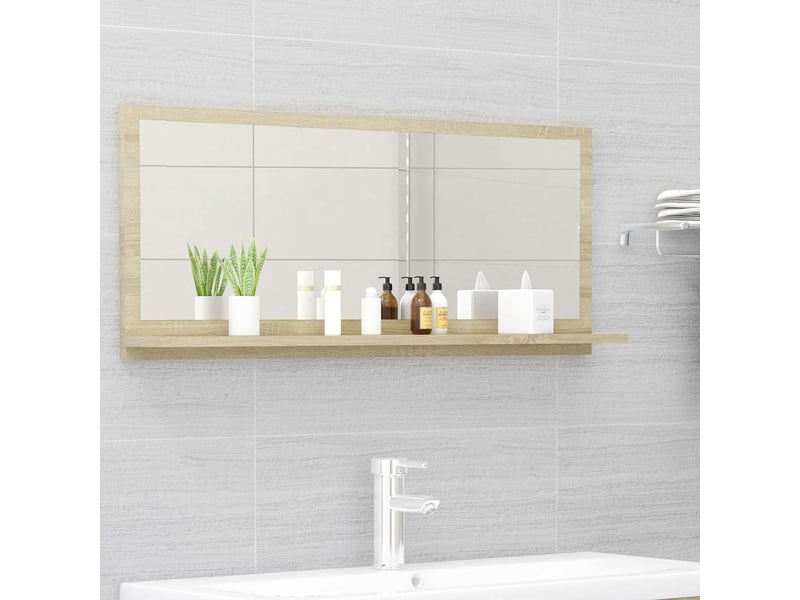  Miroir de salle de bain, miroir de toilette chêne sonoma 90x10,5x37 cm aggloméré cf62541  - Conforama B