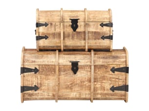 Coffres de rangement 2 pcs bois de manguier massif