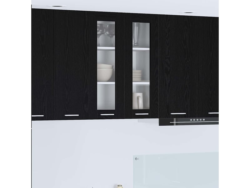 Meuble de rangement, armoire suspendue chêne noir 60x31x80cm bois d'ingénierie shl2116 - Conforama B