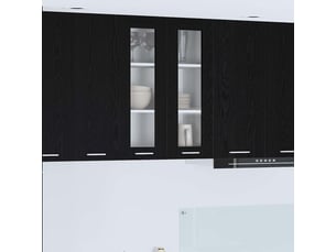 Meuble de rangement, armoire suspendue chêne noir 60x31x80cm bois d'ingénierie shl2116