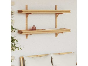 Étagère flottante, étagère suspendue montage mural marron 100 x 26 x 60 cm bambou cf42553