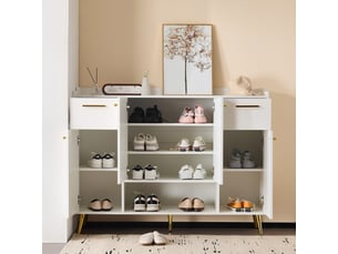 Meuble à chaussures 16 paire(s)  <strong></strong>  <strong>BrimViber</strong> coloris blanc