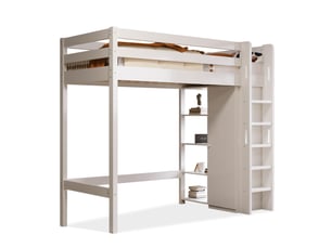 Lit mezzanine 90x200 cm <strong>OXEZA</strong>  <strong></strong> coloris blanc