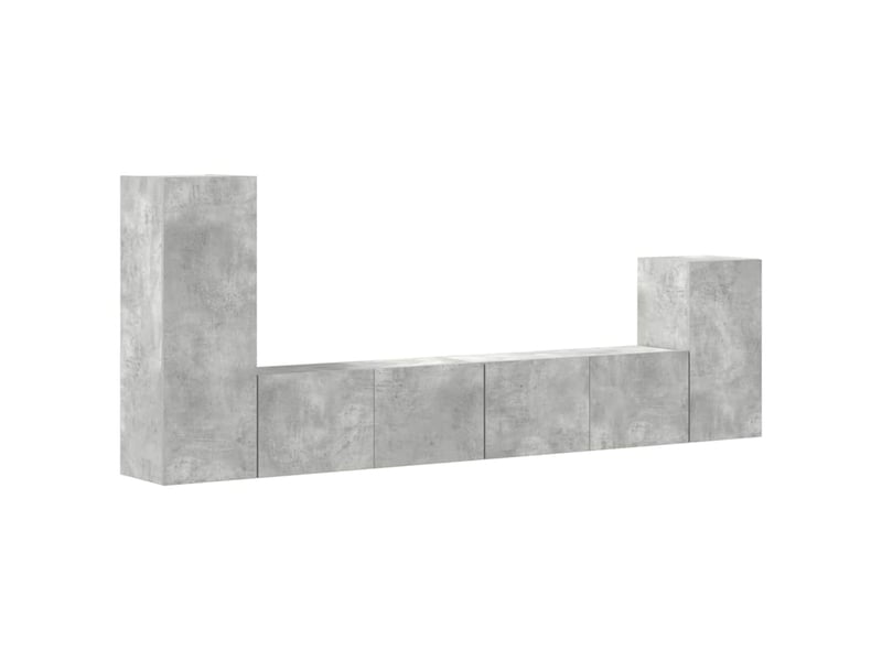  Ensemble de meubles tv 4 pcs gris béton bois d'ingénierie shl22185  - Conforama A