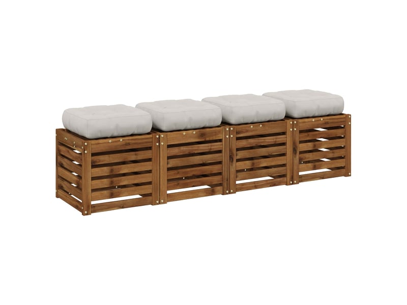  Lot de 4 coussins de siège, coussins d'assise vianen 100 % polyester blanc cf60649  - Conforama C