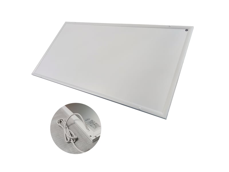  Panneau chauffant électrique de plafond en aluminium blanc 108 × 63 cm, fil nicr, protection anti-surchauffe  - Conforama A