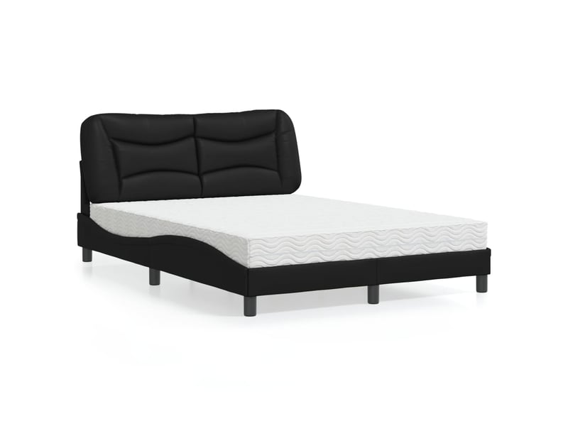 Lit avec matelas hvar noir 120x200 cm similicuir - Conforama A