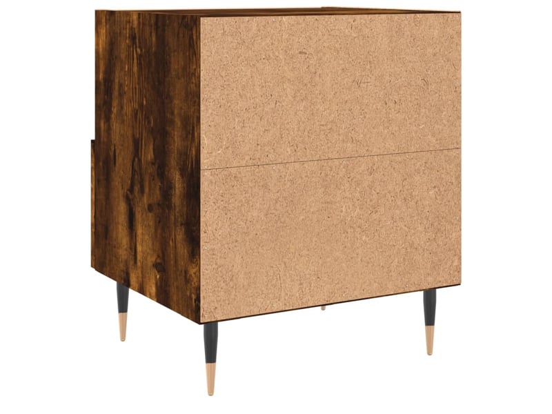  Table de chevet - cabinet de chevet - table de nuit chêne fumé 40x35x47,5 cm bois d’ingénierie  - Conforama E