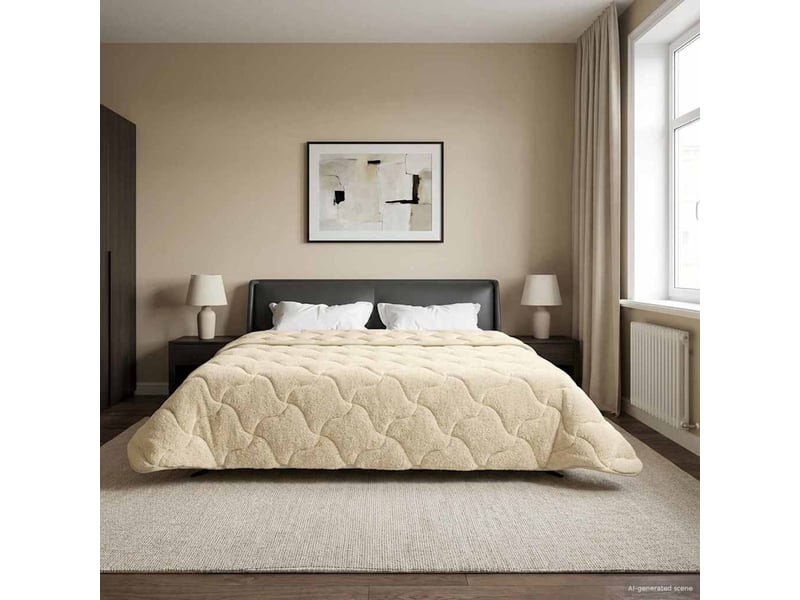  Duvet - couette complet toute l'année matelassé crème 200 x 240 cm  - Conforama B