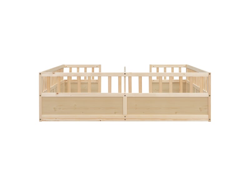  Lit enfant au sol 2 couchages 90 x 200 cm avec barrières de protection evryae  - Conforama B