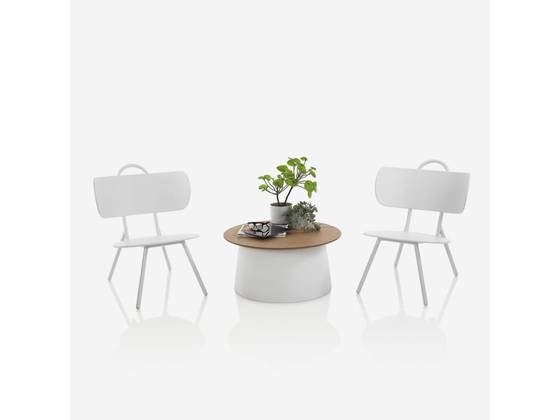  Table de salon ronde avec plateau en mdf marus b - blanc  - Conforama C