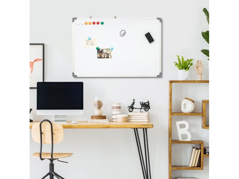  Tableau blanc magnétique 90x60 cm blanc  - Conforama C