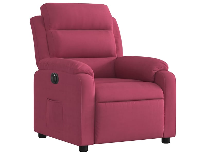  Fauteuil inclinable électrique, fauteuil relax salon rouge bordeaux velours shl7277  - Conforama D