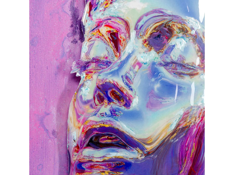  tableau frame visage violet 90x90cm  - Conforama C