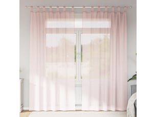 Lot de 2 voilages à œillets, voilages à anneaux rose clair 140 x 225 cm cf48969