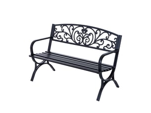 Banc de jardin 3 places dim. 127 x 60 x 85 cm max 250 kg acier fonte noir