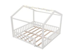 Lit cabane 180x190 cm BLACKCOLORS   coloris blanc