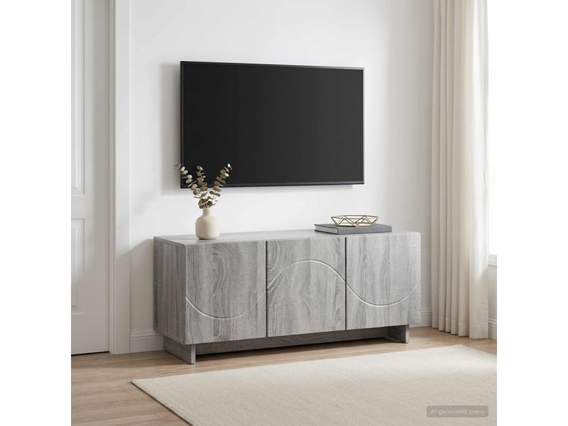  Meuble tv moderne, banc tv 90x34,5x40 cm sonoma gris bois d'ingénierie shl54648  - Conforama B