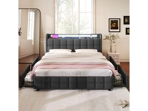 Lit coffre 140x200 cm <strong></strong>  <strong></strong> coloris gris