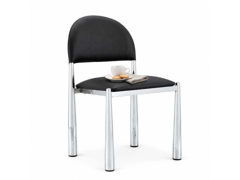  Lot de 2 chaises de salle à manger,45x48x80 cm,similicuir,noir  - Conforama A