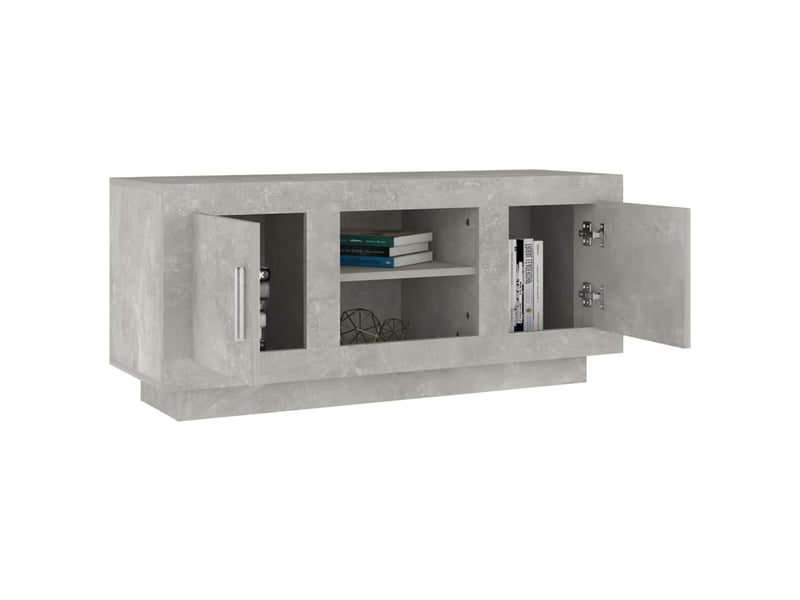  Meuble tv - banc tv - meuble de rangement gris béton 102x35x45 cm bois d'ingénierie  - Conforama D