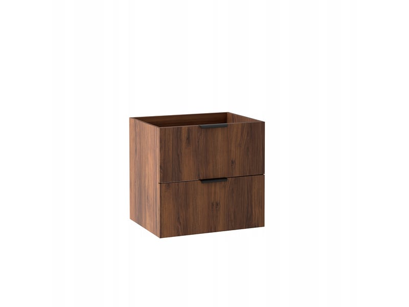 Meuble sous vasque suspendu luna effet noyer warmia 120 cm - Conforama D