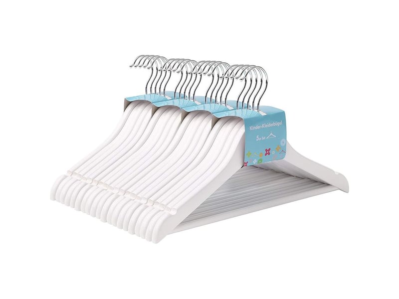  Cintres pour enfants en bois - 20 pièces pour les tout-petits ou les enfants d'age préscolaire - crochet rotatif à 360° - blanc  - Conforama A