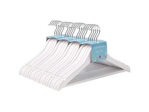 Cintres pour enfants en bois - 20 pièces pour les tout-petits ou les enfants d'age préscolaire - crochet rotatif à 360° - blanc