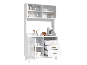 Buffet 3 porte(s)  3 tiroir(s) MEUBLIV  - 100.5 cm coloris blanc 