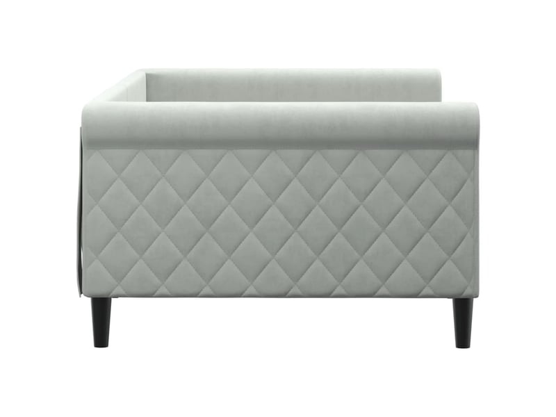  Lit simple- lit adulte -  lit de repos sans matelas gris clair 100x200 cm velours  - Conforama C