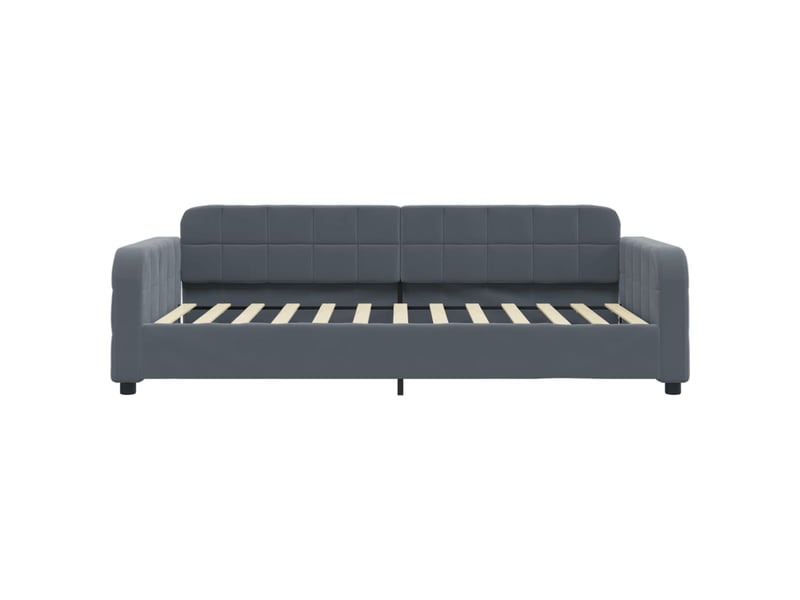 Lit simple- lit adulte - lit de repos gris foncé 80x200 cm velours - Conforama B