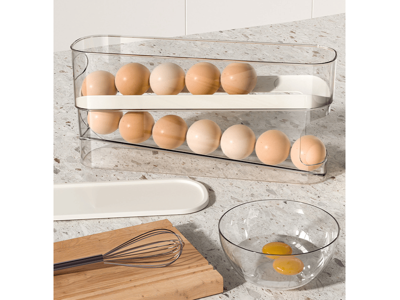  Boîte à œufs blanche, 30,3*8,5*14,2 cm, 1 pièce, pour le réfrigérateur et le rangement dans la cuisine  - Conforama E