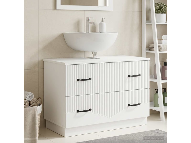 Meuble sous lavabo de salle de bain hoorn blanc 82 x 41 x 56 cm cf64901  - Conforama B