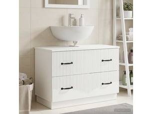 Meuble sous lavabo de salle de bain hoorn blanc 82 x 41 x 56 cm cf64901