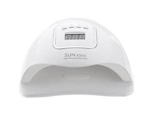 Lampe uv led pour ongles 120w double source 45 leds minuterie blancs et modes faible chaleur