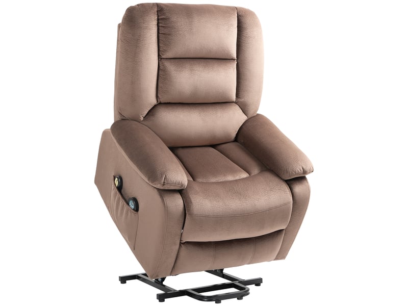  Fauteuil relax électrique,90x93x110 cm,avec massage et chaleur,polyester,marron  - Conforama A